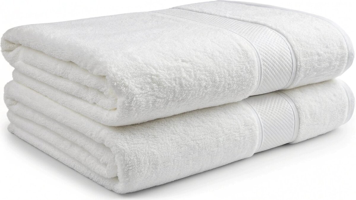 Una prístina sábana de baño blanca cubierta con elegancia en una habitación de hotel de lujo