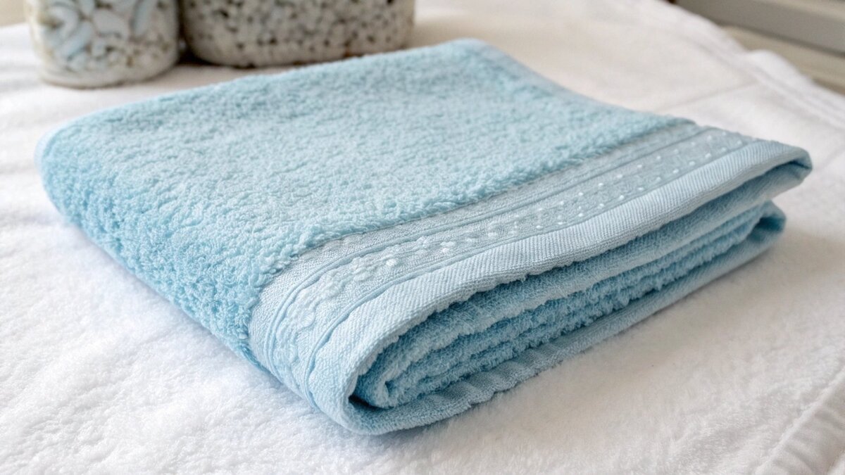 A stack of neatly folded washcloths