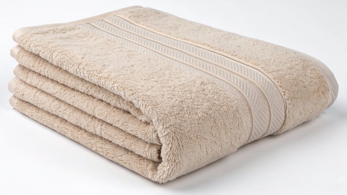 Close-up macro shot of a zero-twist towel's plush texture