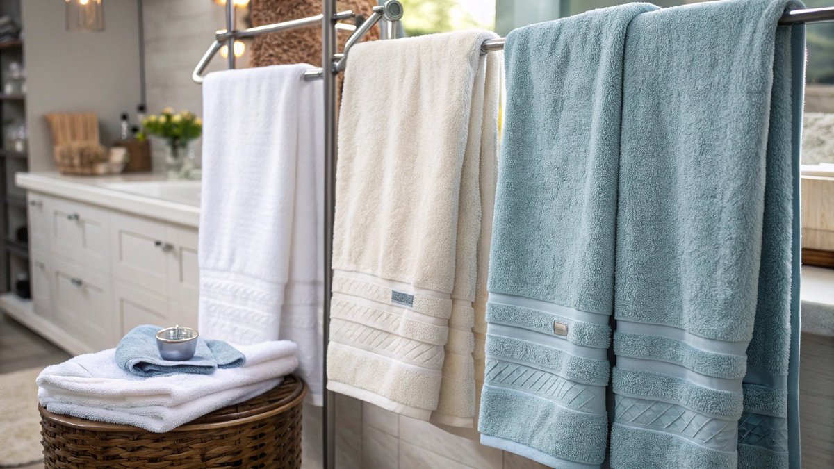 three towels of different thicknesses folded side-by-side