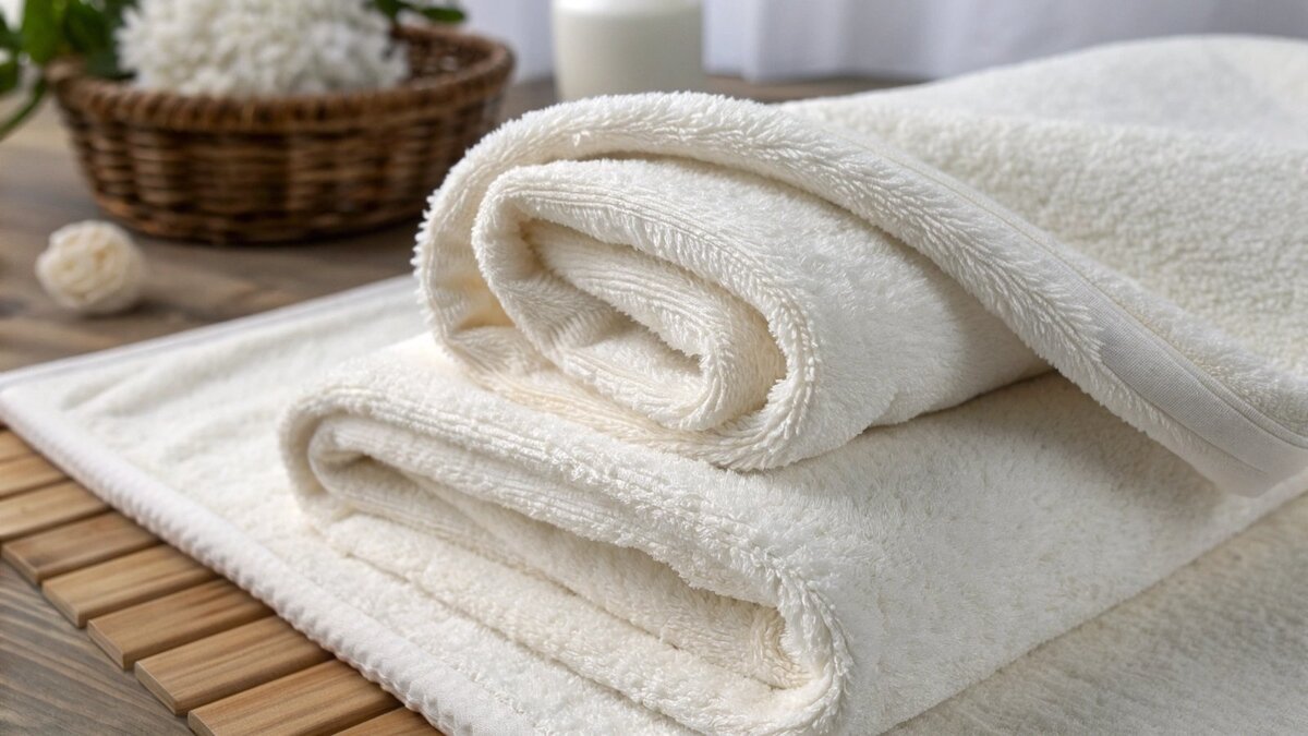 A close-up of a fluffy zero twist towel