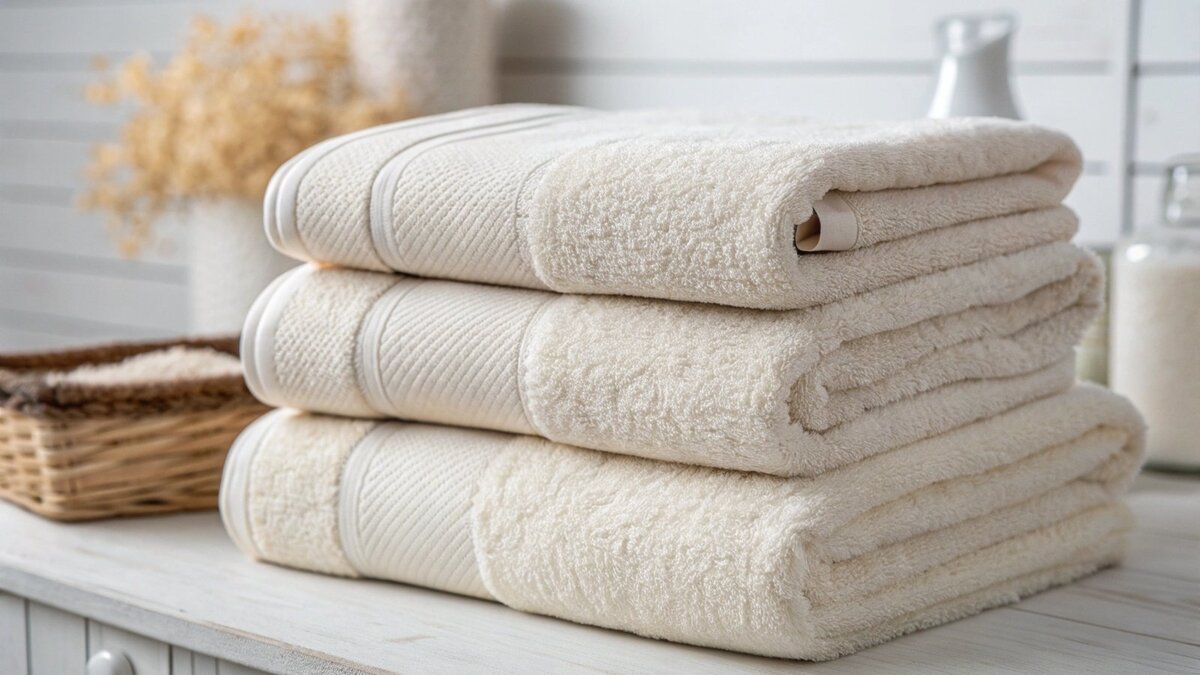 OEKO-TEX and GOTS certification logos next to a folded towel