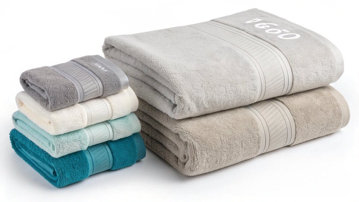 a single pound weight next to a small stack of towels