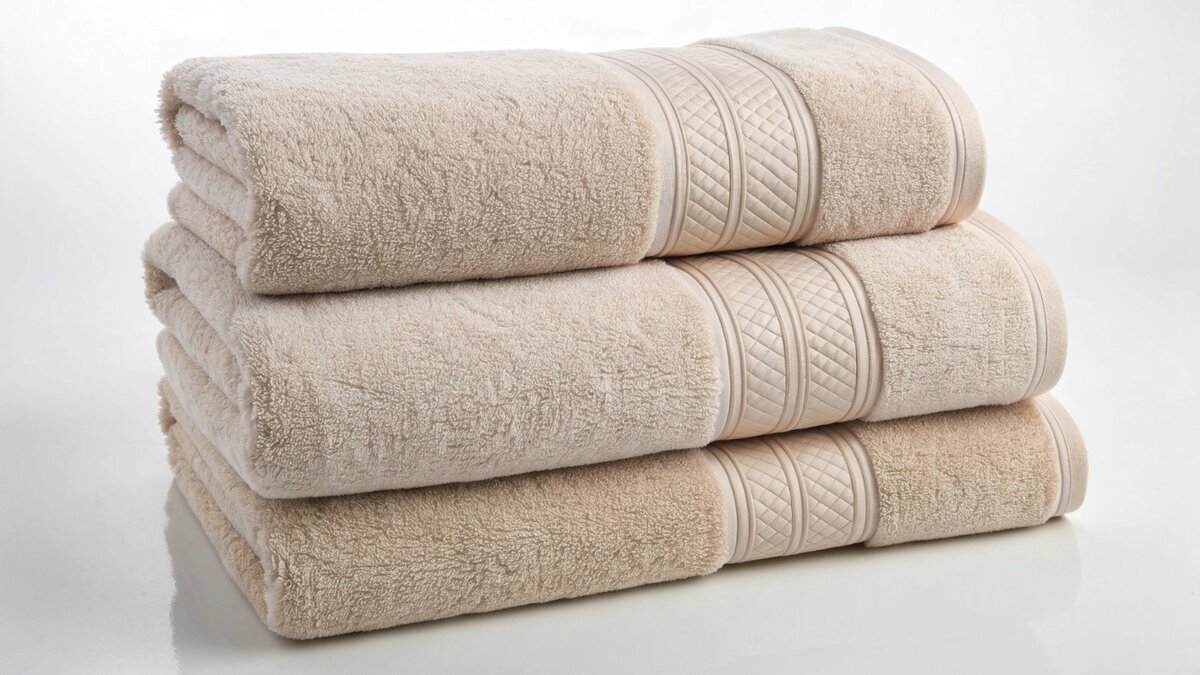 Stack of premium zero twist cotton towels