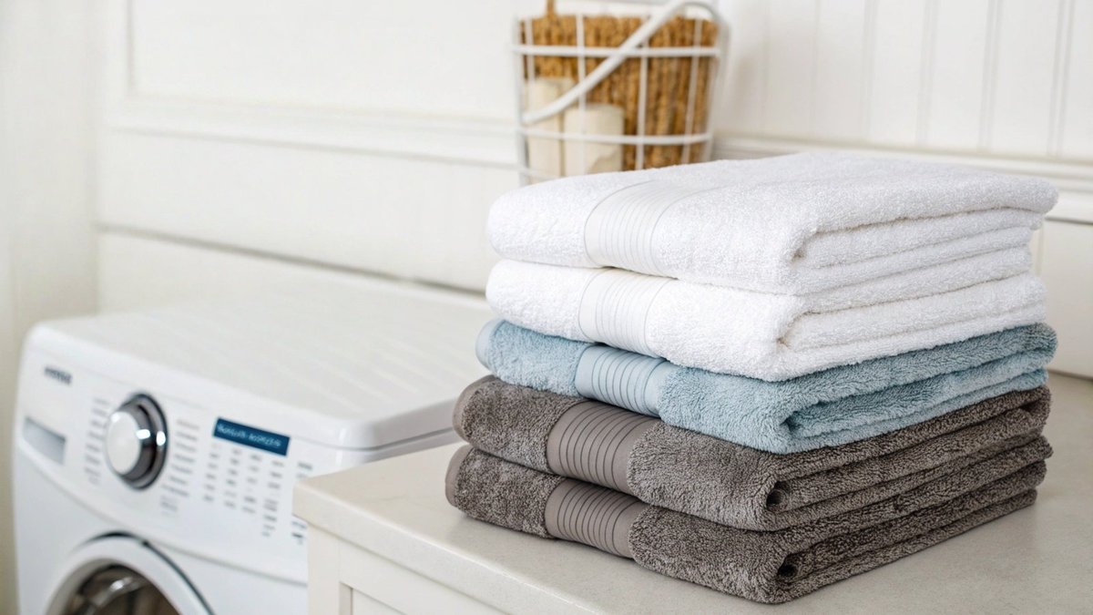 Towels spinning in a washing machine