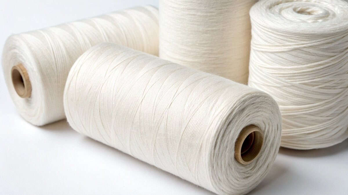Close-up of extra-long staple cotton fibers