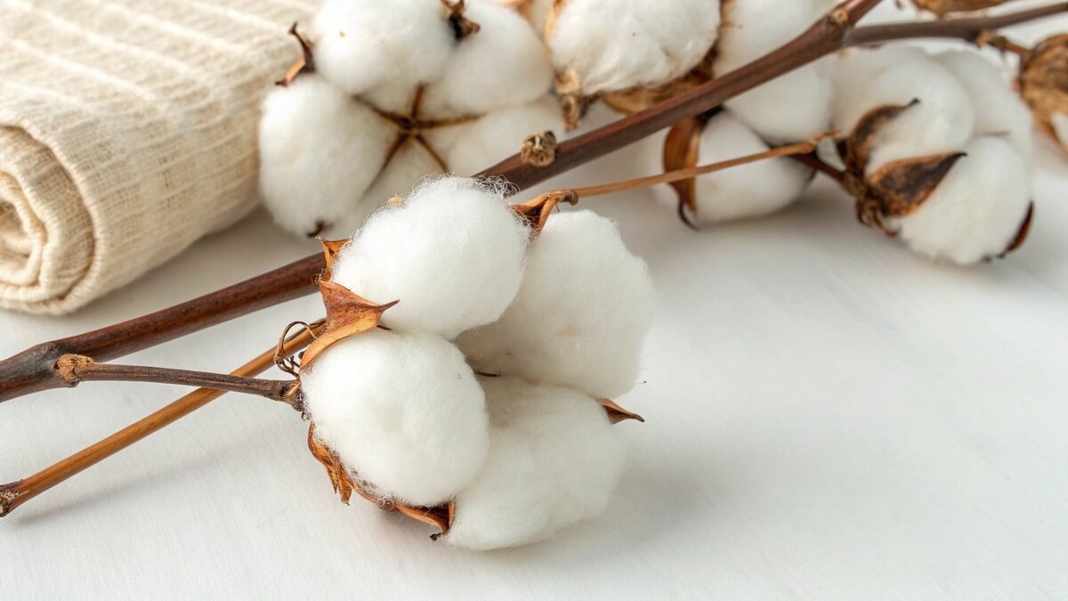 A cotton plant boll ready for harvesting