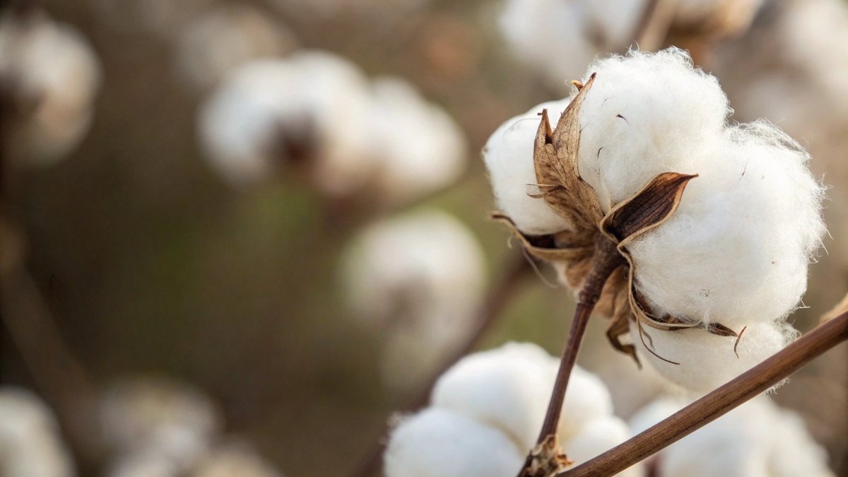 Natural Egyptian Cotton Plant A cotton plant boll ready for harvest in a field