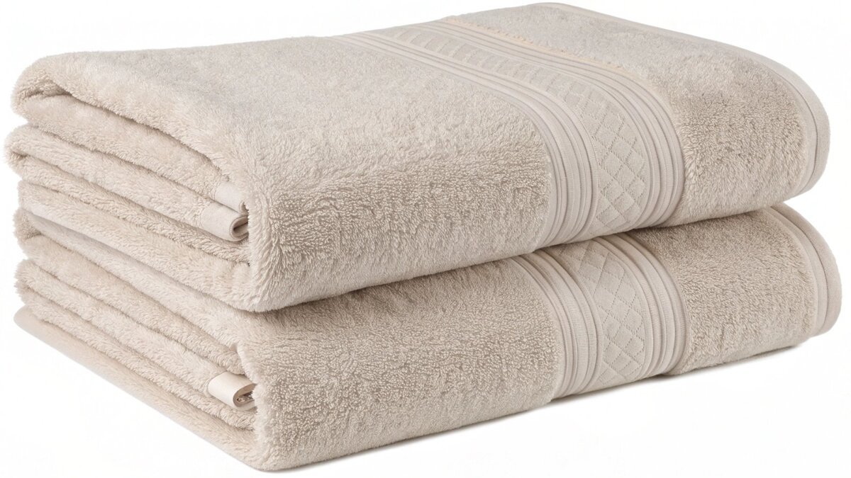 A person touching the soft surface of a combed ring spun cotton towel