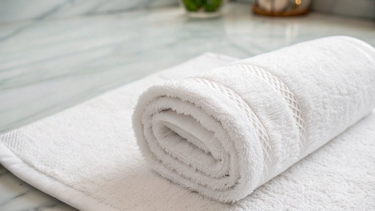 A stack of different colored lint-free microfiber towels
