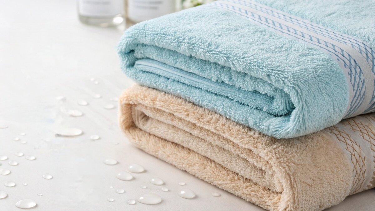 a pile of clean and folded microfiber towels