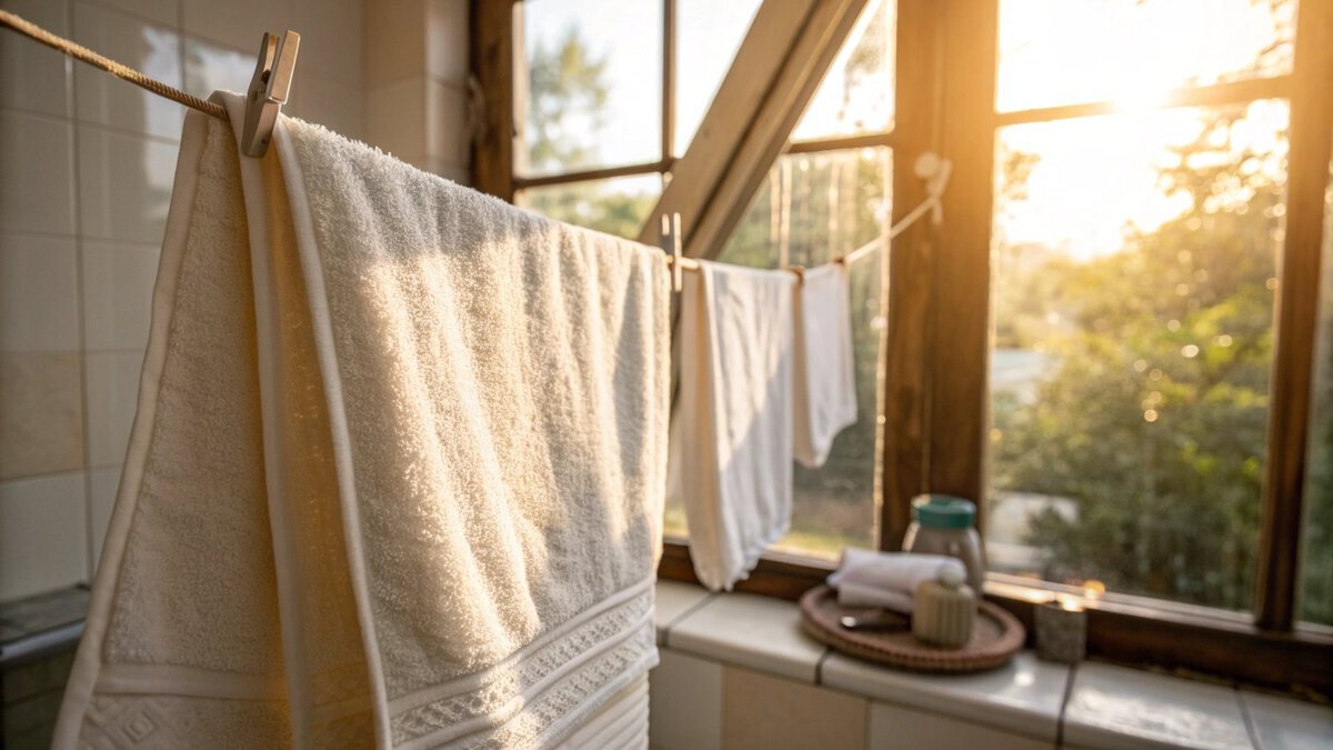 A person putting a hand towel into a washing machine