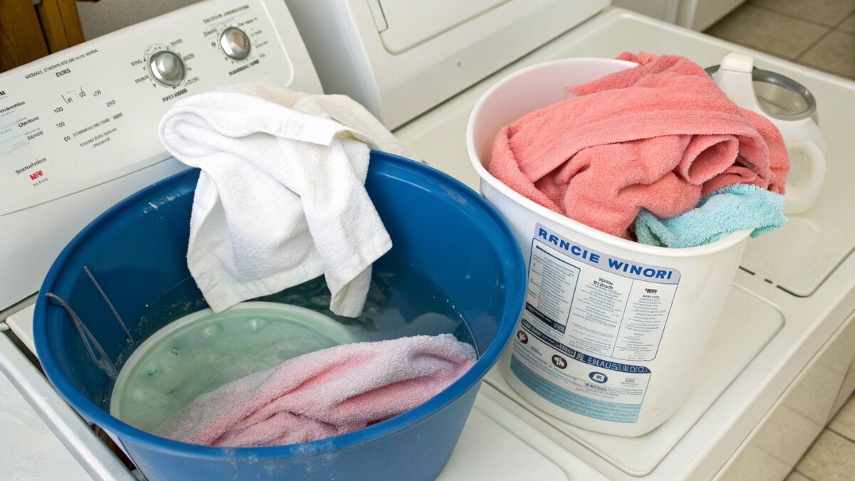 Remoção de mofo de toalhas Uma pessoa colocando vinagre em uma máquina de lavar.