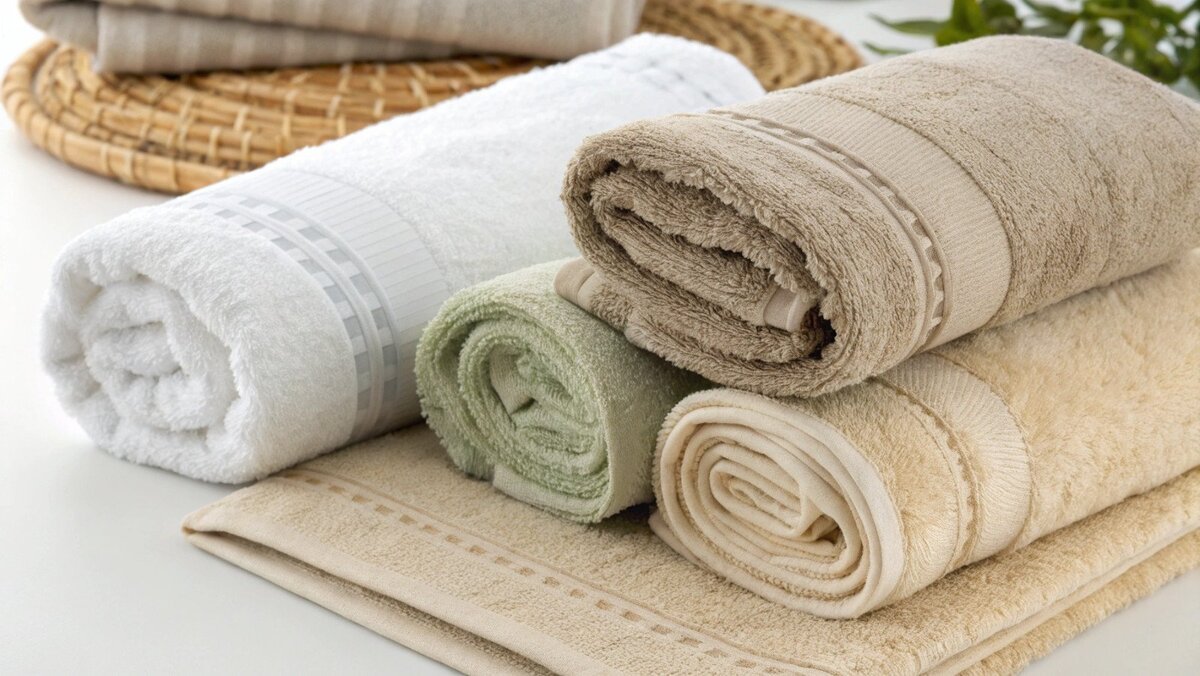 Tipos de tecido usados em toalhas close-up de diferentes texturas de materiais de toalhas