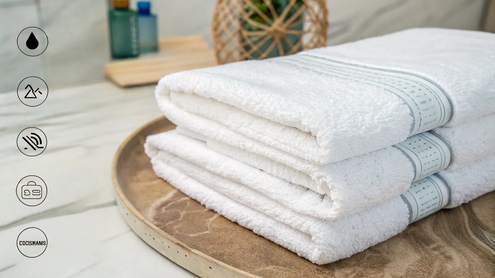 Close-up of a high-quality cotton hand towel weave