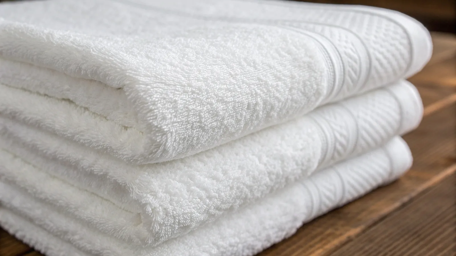 Close-up shot showing the texture and fibers of a high-quality cotton towel.