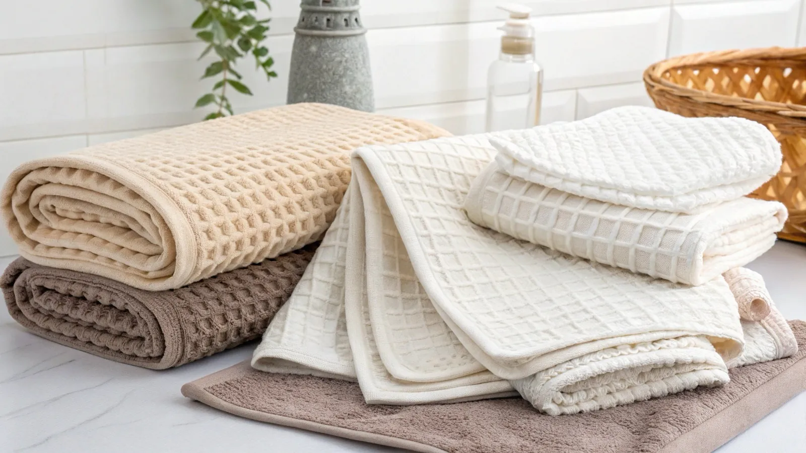 A person with clear skin gently patting their face dry with a clean, soft towel.